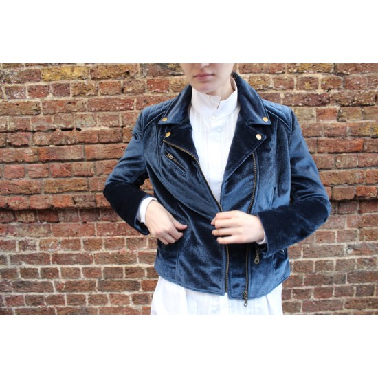 Biker Jacket Blue Velvet 